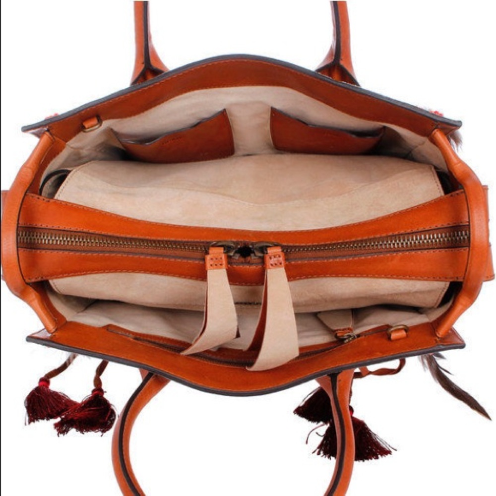 DSQUARED2 | Boho Fringe Feather Embroidered Leather Suede Tote Shoulder Bag - Picture 4 of 15